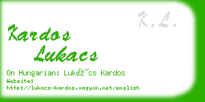 kardos lukacs business card